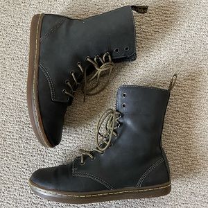 Doc Martens | Tehani Black Leather Combat Boots Size 10